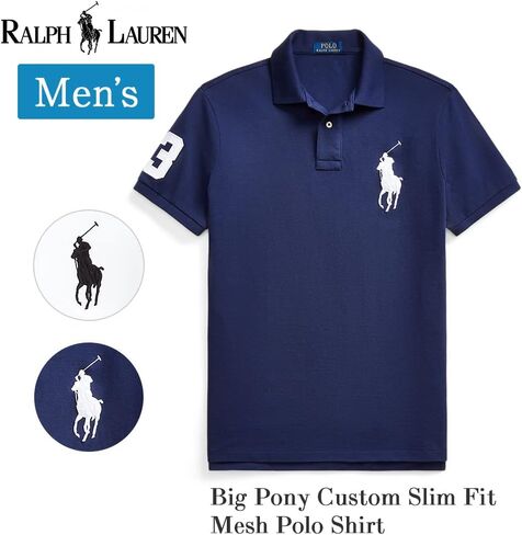 POLO RALPH LAUREN Ralph Lauren Men's Classic Fit Mesh Pony Logo Polo Shirt (XXL, HarborBlue) in Saudi Arabia