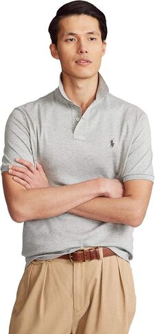 قميص بولو RALPH LAUREN Ralph Lauren للرجال ذو تصميم كلاسيكي شبكي بشعار Pony (XXL، HarbourBlue) in Saudi Arabia