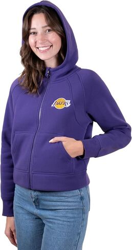 Ultra Game NBA Women's Super Soft Crop Top Full Zip Hoodie Sweatshirt in Saudi Arabia
