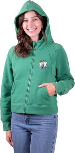 Ultra Game NBA Women's Super Soft Crop Top Full Zip Hoodie Sweatshirt in Saudi Arabia