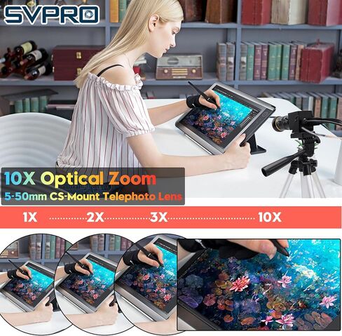 كاميرا SVPRO HDMI USB كاميرا فيديو 4K كاميرا ويب للتركيز اليدوي للتصوير عن قرب مع عدسة تكبير بصري 2.8-12 مم، كاميرا خارجية للكمبيوتر المحمول وشاشة التلفزيون وكاميرا Lightburn للحفر بالليزر in Saudi Arabia