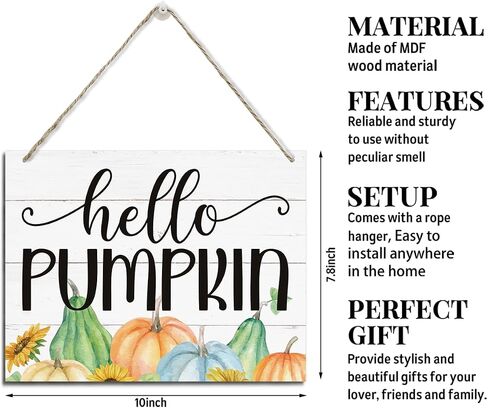 Fall Decoration, Fall Markets Sign, Rustic Hanging Wood Plaque Sign, Pumpkins Decor, Farmhouse Decor, Fall Wall Art, Home Kitchen Wall Decor, Kitchen Door Sign, Decorative Wooden Wall Sign in Saudi Arabia