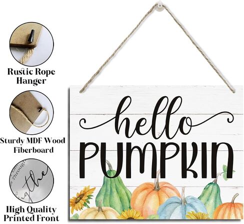 Fall Decoration, Fall Markets Sign, Rustic Hanging Wood Plaque Sign, Pumpkins Decor, Farmhouse Decor, Fall Wall Art, Home Kitchen Wall Decor, Kitchen Door Sign, Decorative Wooden Wall Sign in Saudi Arabia