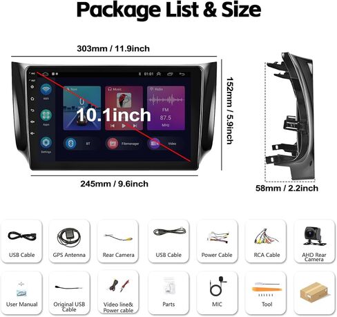 SIXTOP [8-Core 4+64G] Android Car Stereo for Nissan Sylphy B17 Sentra 2013-2017 with Carplay Android Auto 59 Theme 10.1 inch Touch Screen Bluetooth 5.0 FM/RDS Network Radio DSP 32EQ AI Voice GPS in Saudi Arabia