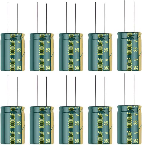 10pcs 35V 10000UF High Frequency Low Resistance Capacitors Long Life High Temperature Resistant Aluminum Electrolytic Capacitors for Smart Home Appliances, Security, Medical Equipment, etc. in Saudi Arabia