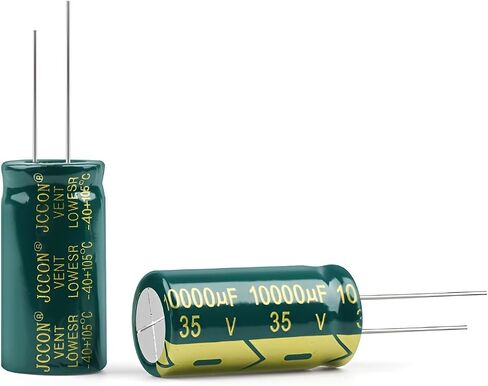 10pcs 35V 10000UF High Frequency Low Resistance Capacitors Long Life High Temperature Resistant Aluminum Electrolytic Capacitors for Smart Home Appliances, Security, Medical Equipment, etc. in Saudi Arabia