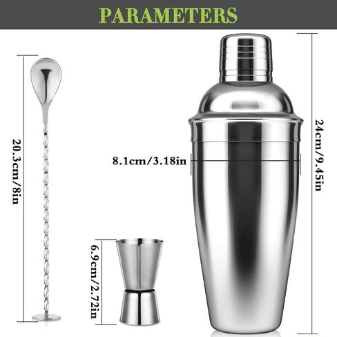 Cocktail Shaker, 25oz Martini Shaker Drink Shaker with Built In Strainer for Bartending, Stainless Steel Bar Shaker Large Bartender Shaker Margarita Mixer for Mixed Drinks in Saudi Arabia