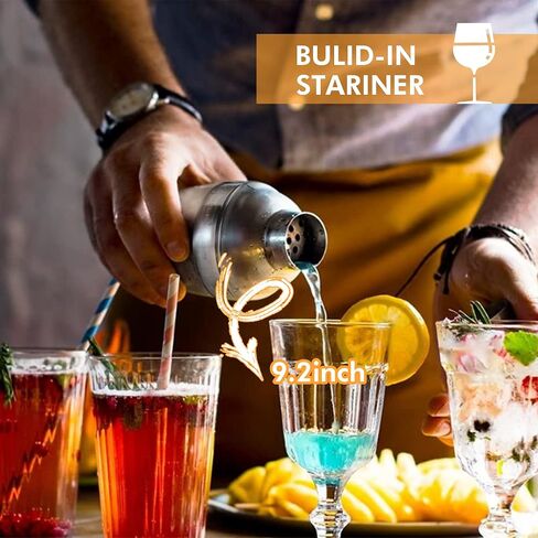 Cocktail Shaker, 25oz Martini Shaker Drink Shaker with Built In Strainer for Bartending, Stainless Steel Bar Shaker Large Bartender Shaker Margarita Mixer for Mixed Drinks in Saudi Arabia
