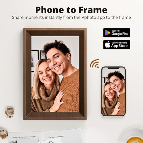 Dragon Touch Digital Picture Frame - 10.1 inch IPS Touch Screen WiFi Digital Photo Frame Display, 16GB Storage, Auto-Rotate, Share Photos via App in Saudi Arabia