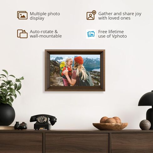 Dragon Touch Digital Picture Frame - 10.1 inch IPS Touch Screen WiFi Digital Photo Frame Display, 16GB Storage, Auto-Rotate, Share Photos via App in Saudi Arabia
