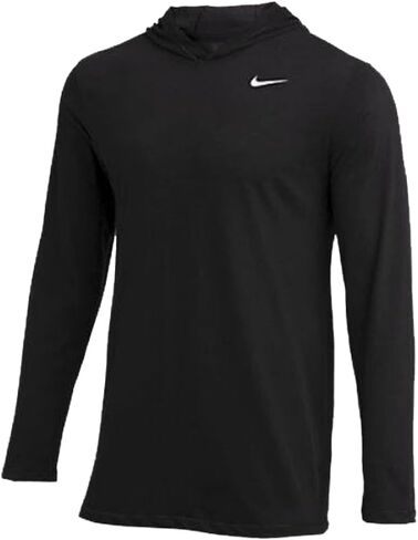 تي شيرت بغطاء للرأس بأكمام طويلة للرجال من Nike (كستنائي، متوسط) in Kuwait