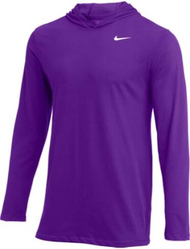تي شيرت بغطاء للرأس بأكمام طويلة للرجال من Nike (كستنائي، متوسط) in Kuwait