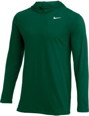 تي شيرت بغطاء للرأس بأكمام طويلة للرجال من Nike (كستنائي، متوسط) in Kuwait
