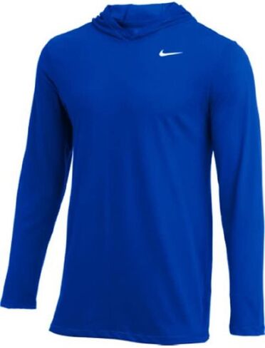 تي شيرت بغطاء للرأس بأكمام طويلة للرجال من Nike (كستنائي، متوسط) in Kuwait