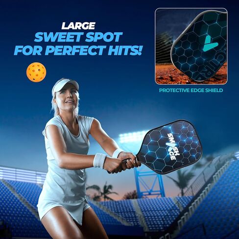 USAPA Approved SmashAce Pickleball Paddles Set of 4 - Fiberglass Surface Pickle Ball Set Including 4 Paddles, 4 Balls, 4 Cooling Towels & Portable Carry Bag - Perfect Pickleball Gift for Men & Women in Saudi Arabia