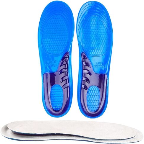 Gel Insoles for Men(43-45): 2 Pcs Shoe Insoles for Standing All Day, Full Length Sneaker Inserts Silicone Shoe Cushion Inserts Shoe Inserts Men for Walking Running in Saudi Arabia