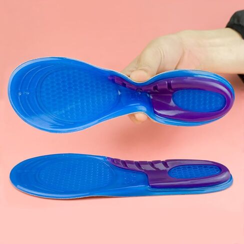 Gel Insoles for Men(43-45): 2 Pcs Shoe Insoles for Standing All Day, Full Length Sneaker Inserts Silicone Shoe Cushion Inserts Shoe Inserts Men for Walking Running in Saudi Arabia