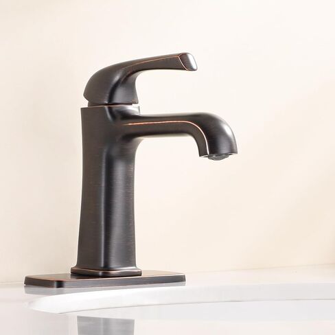 Bathroom Sink Faucet 1 Hole Single Handle Oil Rubbed Bronze for Bathroom Sink Vanity RV Farmhouse Sink(1001ORB-QC) in Saudi Arabia