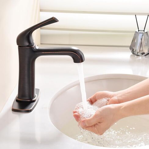Bathroom Sink Faucet 1 Hole Single Handle Oil Rubbed Bronze for Bathroom Sink Vanity RV Farmhouse Sink(1001ORB-QC) in Saudi Arabia