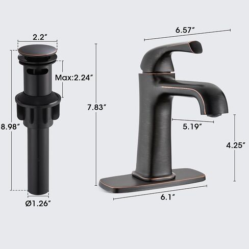 Bathroom Sink Faucet 1 Hole Single Handle Oil Rubbed Bronze for Bathroom Sink Vanity RV Farmhouse Sink(1001ORB-QC) in Saudi Arabia