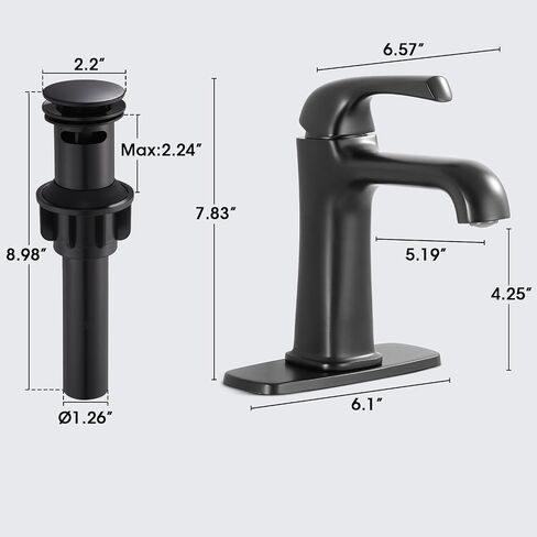 Bathroom Sink Faucet 1 Hole Single Handle Oil Rubbed Bronze for Bathroom Sink Vanity RV Farmhouse Sink(1001ORB-QC) in Saudi Arabia