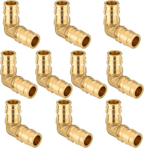 10 Pack PEX A Expansion 90° Elbow,1/2 Inch F1960 Brass Pex A Full Flow Expansion Fittings,1/2"x 1/2" Elbow for PEX A Pipe Tubing Connection in Kuwait