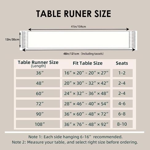 Boho Table Runner 48 Inches Long for Fall Home Decor Farmhouse Rustic Table Runner Beige Macrame Table Decoration with Tassels Made of Cotton Linen for Spring Living Room Bridal Shower (12x48) in Saudi Arabia