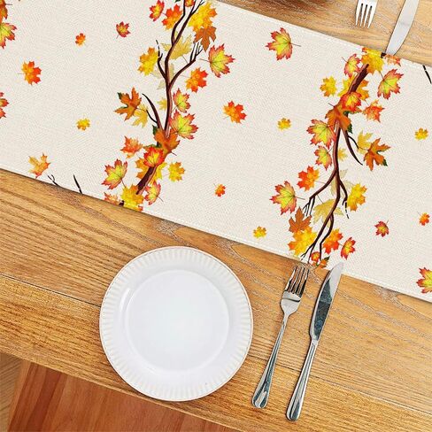 Fall Dog Table Runners, Fall Leaves and Pumpkins Decor for Kitchen Dining Party, 13x72 Inches in Saudi Arabia