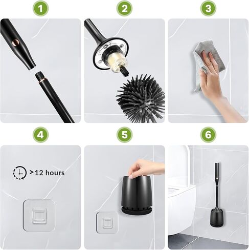Electric Toilet Brush and Holder Set,Toilet Bowl Brush,Wireless Electric Spin Scrubber,with Silicone Brush Head Self-Cleaning Light and Ventilated Slot Base,USB Charging Cable,Wall Mount Sticker in Saudi Arabia