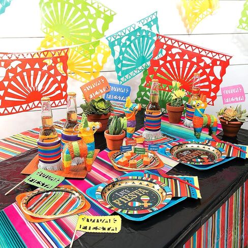 مفرش طاولة سيرابي المكسيكي مقاس 35.56 × 84 بوصة لتزيين حفلات الزفاف المكسيكية والنزهات الخارجية وطاولة الطعام، مفارش طاولة حفلات استقبال المولود الجديد in Kuwait