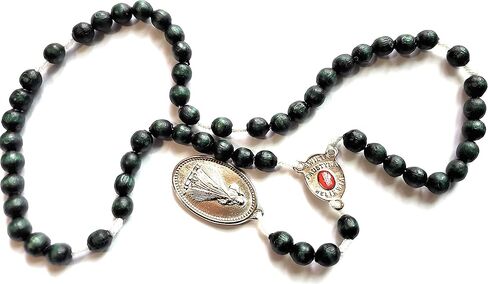 Saint Faustina Kowalska Mystic and Visionary True Relic Chaplet Apostle Divine of Mercy with Miraculous Medal Jesus I Trust in You Rosary Based Three O' Clock Prayer Poland Polish Novena (Cherry) in Saudi Arabia