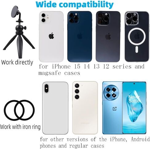 Tripod for iPhone, Flexible Phone Tripod Stand with Wireless Remote Compatible with Magsafe, Mini Magnetic Tripod Mount for iPhone 15 Plus Pro Max 14 13 12 Series in Saudi Arabia