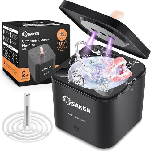 Saker Ultrasonic Cleaner Ultrasonic Jewelry Cleaner, 45Khz Jewelry Cleaner Ultrasonic Machine, Ring Cleaner Ultrasonic, Ultrasonic Retainer Cleaner for Dentures, Jewelry, Mouth Guard Cleaner in Saudi Arabia