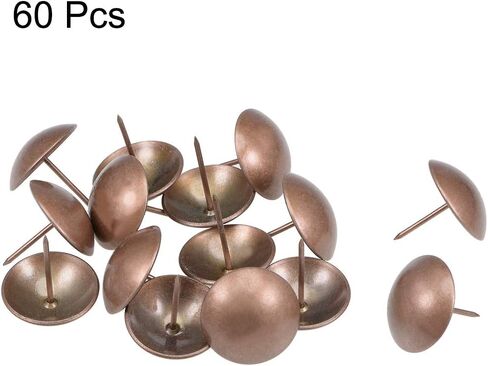 uxcell Upholstery Nails Tacks 12mm Head Dia Retro Round Thumb Push Pins Copper Tone for Furniture Sofa Headboards, 60 Pcs in Saudi Arabia