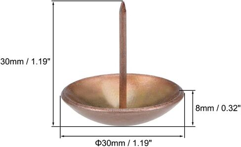 uxcell Upholstery Nails Tacks 12mm Head Dia Retro Round Thumb Push Pins Copper Tone for Furniture Sofa Headboards, 60 Pcs in Saudi Arabia