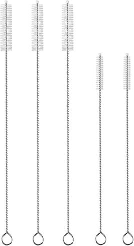 [5 Pieces] 2-Size Cleaning Brush Set - Long Straw Brush, Suitable for Cleaning Straws, Pipes, Small Bottles, Straw Cups, and Difficult to Clean Corners and Crevices in Saudi Arabia