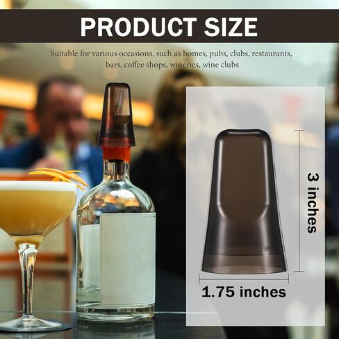 Chengu 12 Pieces Pour Spout Covers Translucent Liquor Pourer Covers Universal Bottle Pour Dispenser Liquor Bottle Covers Liquor Bottle Covers Bottle Cover Dust for Home Kitchen (Black) in Saudi Arabia