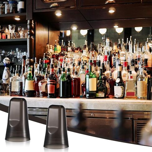 Chengu 12 Pieces Pour Spout Covers Translucent Liquor Pourer Covers Universal Bottle Pour Dispenser Liquor Bottle Covers Liquor Bottle Covers Bottle Cover Dust for Home Kitchen (Black) in Saudi Arabia