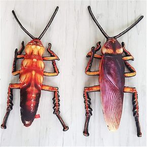 21.5 in Creative 3D Cockroach Plush Pillow Realistic Cockroach Stuffed Animal Toy Funny Home Sofa Car Decoration Party Favors Throw Pillow (55 cm)