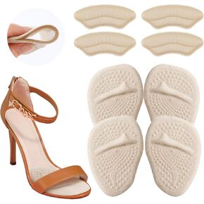Heel Pads for Shoes, 6 Pairs Anti-Slip Comfort Breathable High Heel Cushion, Back of Heel Shoe Inserts Make Shoes Smaller and Prevent Heel Pain Blisters Metatarsal Pad for Women Men Loose Shoe