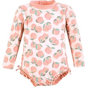 Hudson Baby Baby Girl's Rashguard Toddler Swimsuit, Pink Peach, 18-24 Months