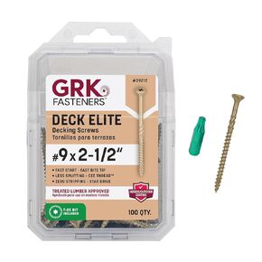 GRK 39212#9 x 2-1/2 in. Deck Elite Screws 100-Count
