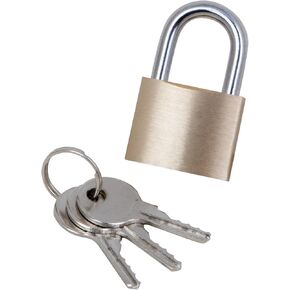 Performance Tool W3251 Solid Brass Padlock with Hardened Steel Shackle and Tamper-Resistant Design, Small Fishbowl, US Patents D673370 and D685580