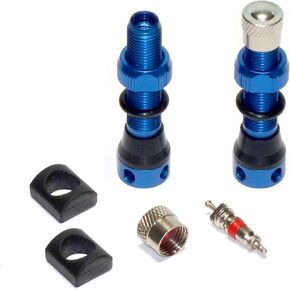 Tubeless Schrader Valve - 44mm Alloy - Pair! Choose Color