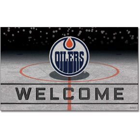 FANMATS 21272 Edmonton Oilers Crumb Rubber Outdoor Door Mat - 18in. x 30in.