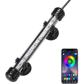 GreenSun LED Aquarium Light, Fish Tank Light with APP Control, IP68 Submersible Waterproof Strip Bar Light, RGB Color Changing, 4.5 Watts 15inch/38cm
