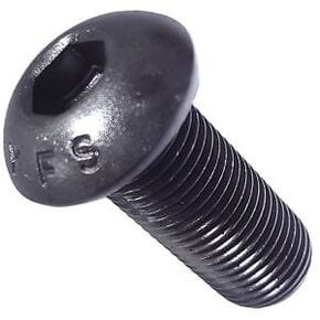 Socket Button Head Cap Screw, 3/8-16 x 1", Alloy Steel, Black Oxide, Hex Socket (Quantity: 100) Coarse Thread, 3/8 inch Hexagonal Allen Bolt, Length: 1 inch, Full Thread