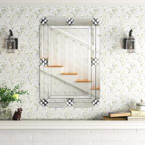 36'' x 24'' Rectangular Large Hanging Mirror Silver Wall Mirror for Living Room Bedroom Entryway in Saudi Arabia