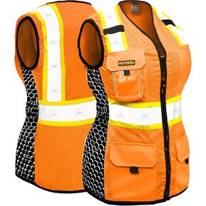 KwikSafety - Charlotte, NC - FIRST LADY Safety Vest for Women, High Visibility Reflective Strips, Meets ANSI & OSHA in Kuwait
