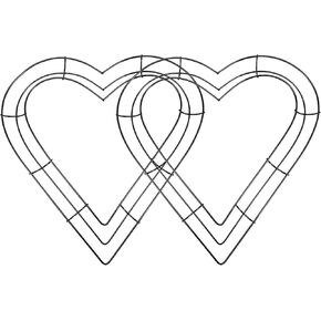Unomor Metal Wire Wreath Frame 2PCS Heart Shaped Floral Wreath Making Form Hanging Decoration 12 Inch for New Year Valentines Day Wedding Supplies DIY Craft Accessories